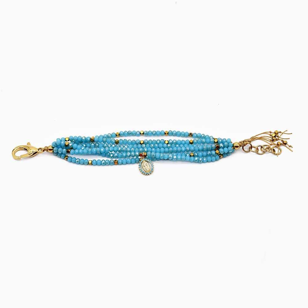 Bracelet de perles de verre Turquoise I Bijoux portugais Bracelet de perles de verre - Turquoise