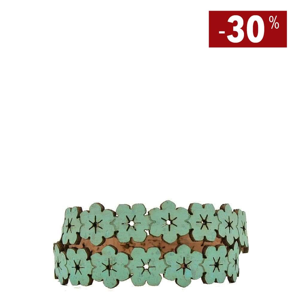 Bracelet en liège double Flores Turquoise I Bijoux en liège portugais Bracelet en liège double Flores vert d'eau