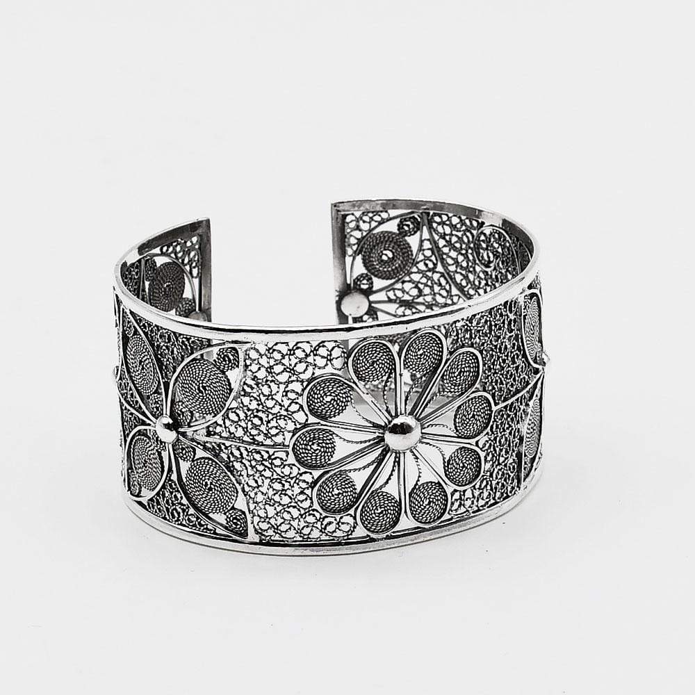 Bracelet manchette en filigrane d'argent I Vente de bijoux en argent Bracelet manchette en argent