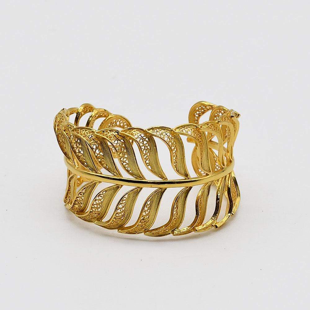 Bracelet manchette en filigrane d'argent I Vente de bijoux en argent Bracelet manchette en argent doré