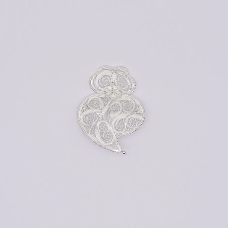 Broche Coeur de Viana en argent 11 cm I Vente bijoux argent Coração de Viana I Broche en argent - 6cm
