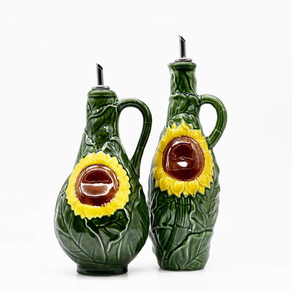Carafe à huile en céramique en forme de Tournesol