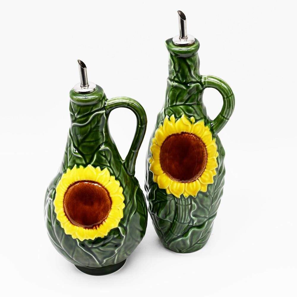 Carafe à huile en céramique en forme de Tournesol