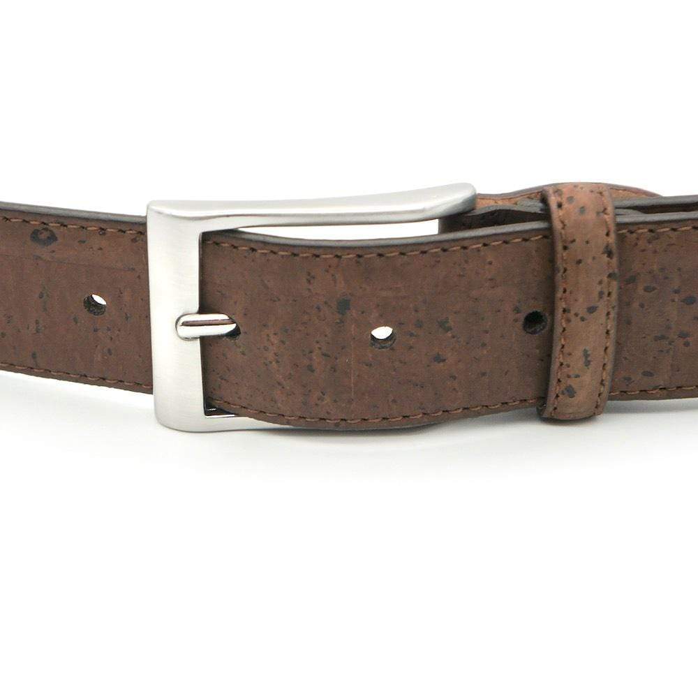 Ceinture en liège et cuir marron