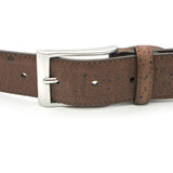 Ceinture en liège et cuir marron