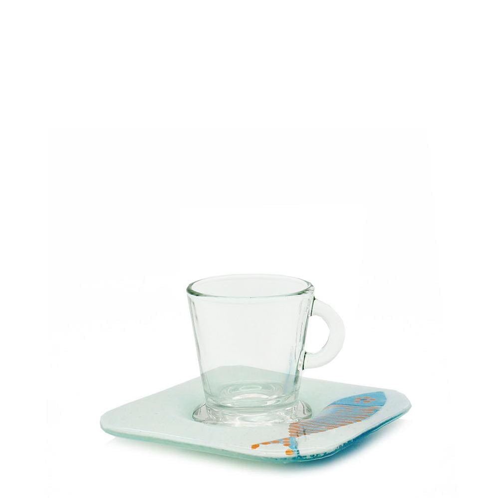 Coffret cadeau portugais I Tasses et sous tasses en azulejos Coffret cadeau "Un café et des Sardinhas"
