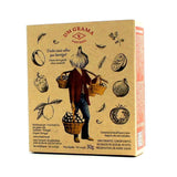 Tubes d' oranges. fraises. poires déshydratées