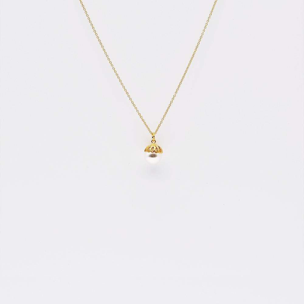 Gilded pearl and filigree necklace