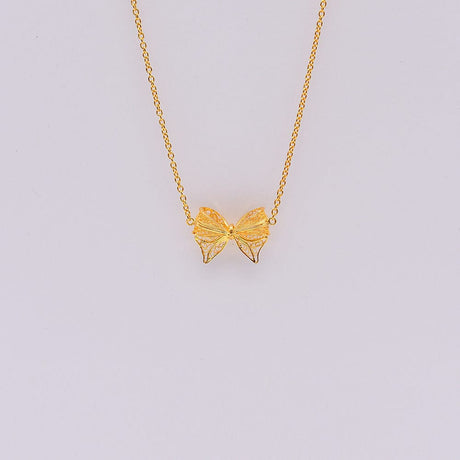 Collier en filigrane d'argent doré I Argent sterling 925/1000e Borboleta I Collier en argent doré