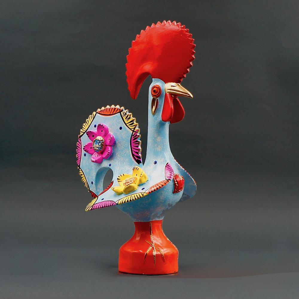 Barcelos Rooster by Prazeres Côta - 25cm - Blue