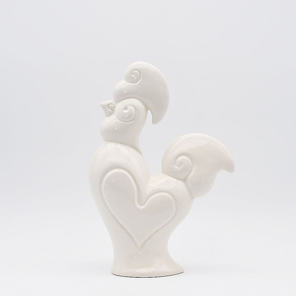 Coq en céramique blanche I Produit artisanal du Portugal Coq en céramique - Blanc