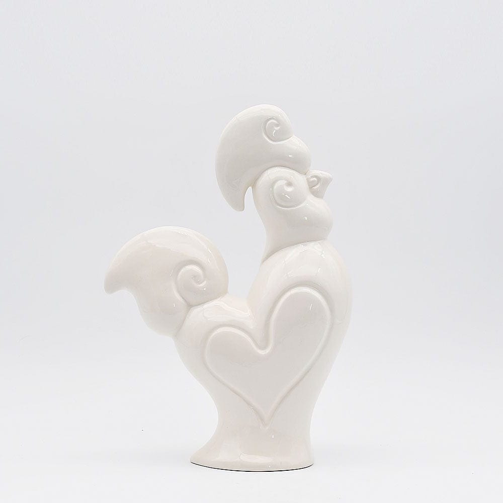 Coq en céramique blanche I Produit artisanal du Portugal Coq en céramique - Blanc