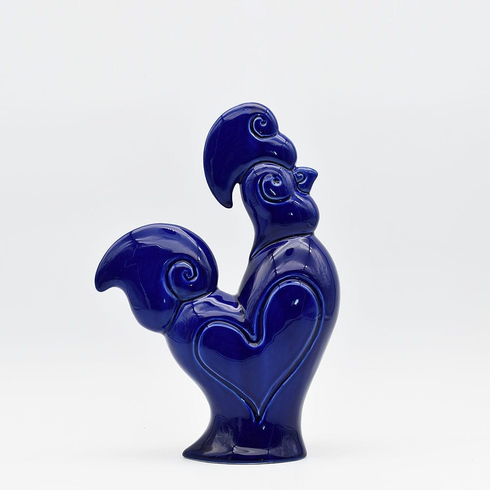 Coq en céramique bleu Cobalt I Produit artisanal du Portugal Coq en céramique - Bleu