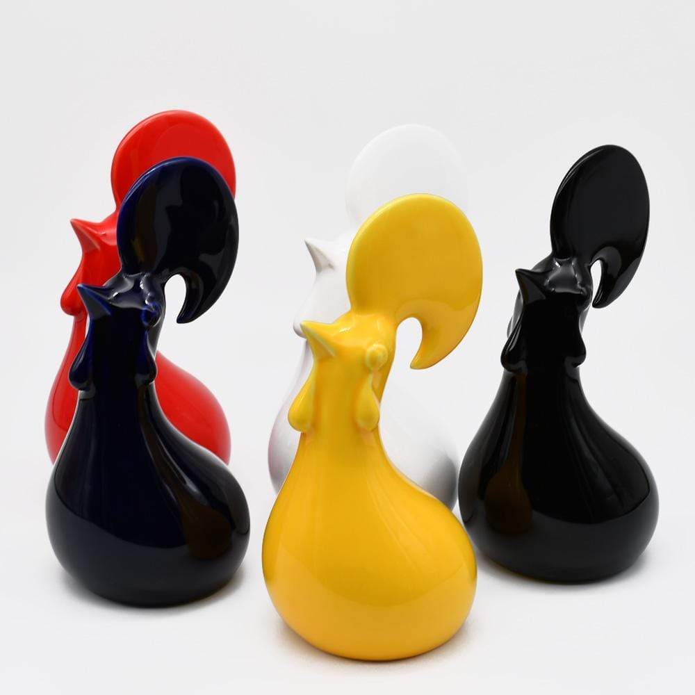 Coq en céramique noir I Produit artisanal du Portugal Coq en céramique noir mate