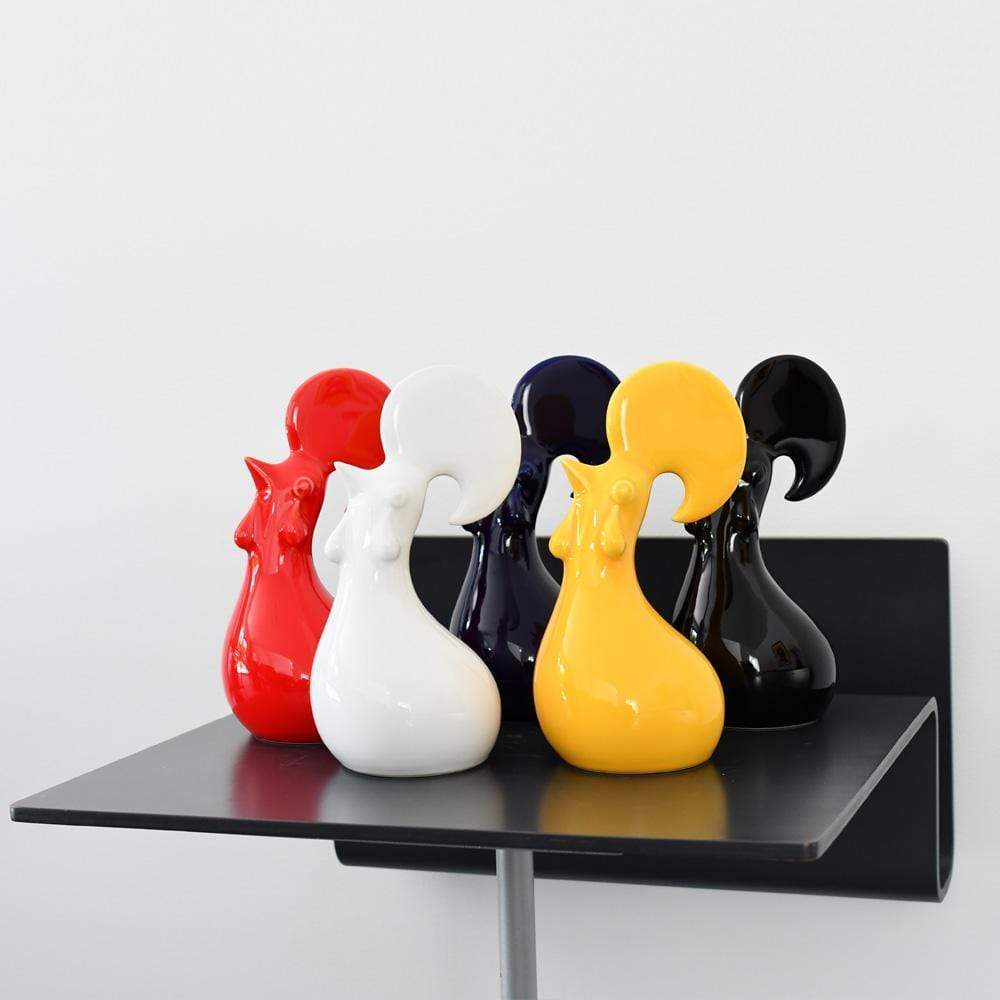 Coq en céramique noir I Produit artisanal du Portugal Coq en céramique noir mate