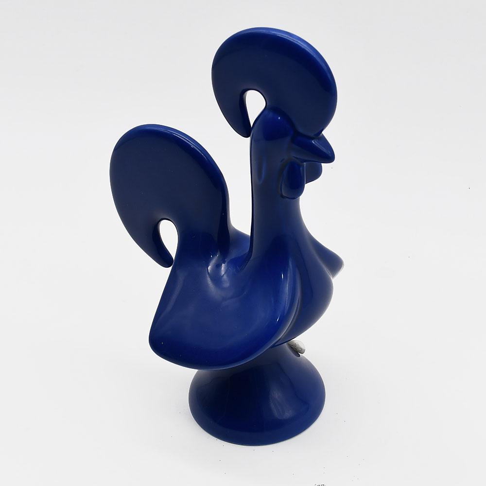 Coq portugais en céramique I Produit artisanal du Portugal Coq de Barcelos en céramique bleu