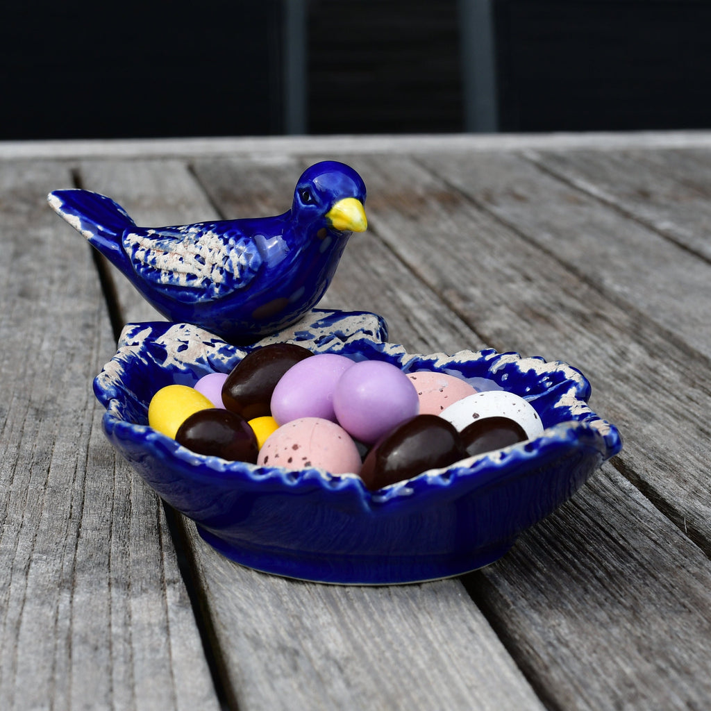 Coupe à apéritif I Vaisselle portugaise Coupe en céramique "Pássaro Envelhecido" - Bleue