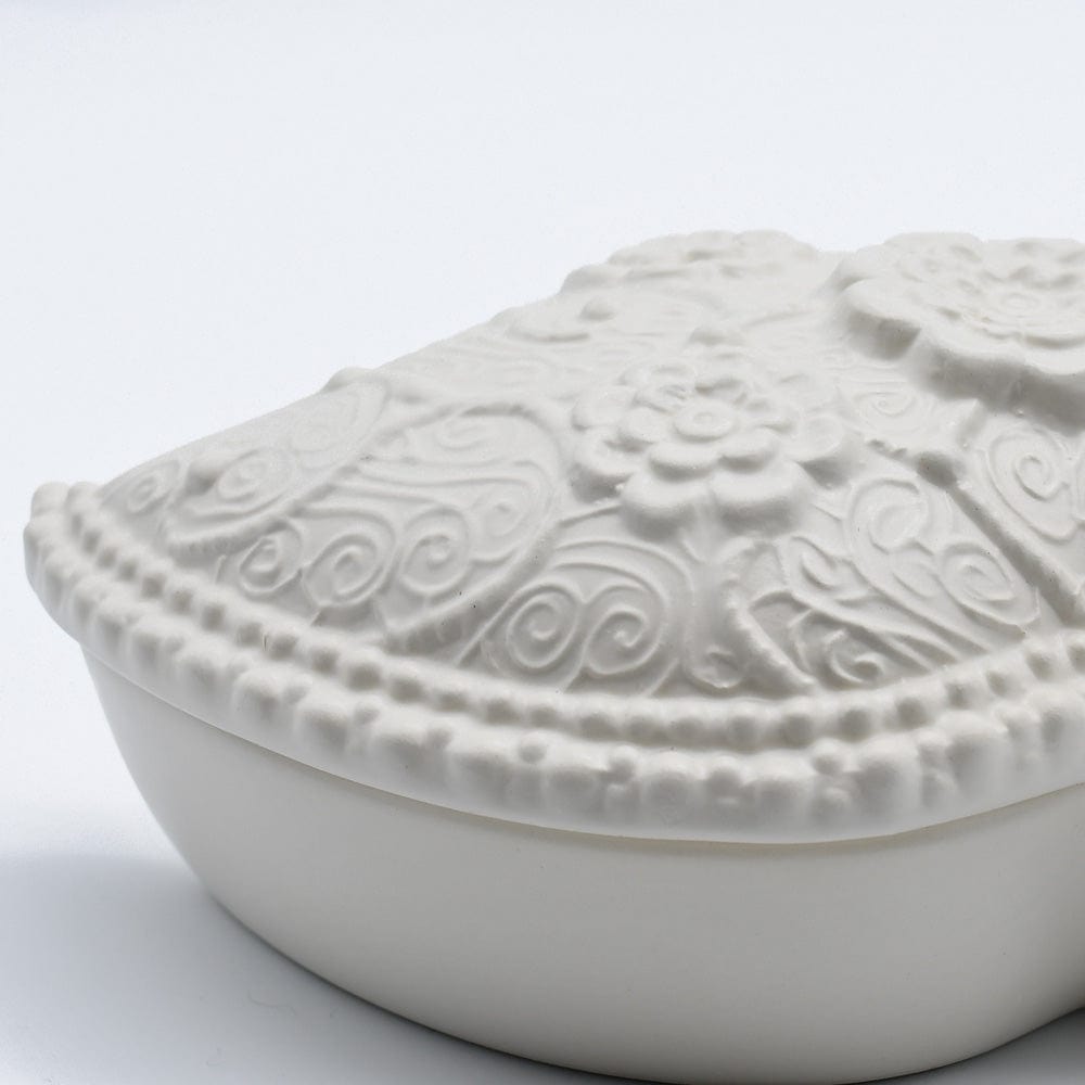 Coupe en céramique en forme de de figuier I Céramique portugaise #Boite en céramique "Coração de Viana" - Blanche