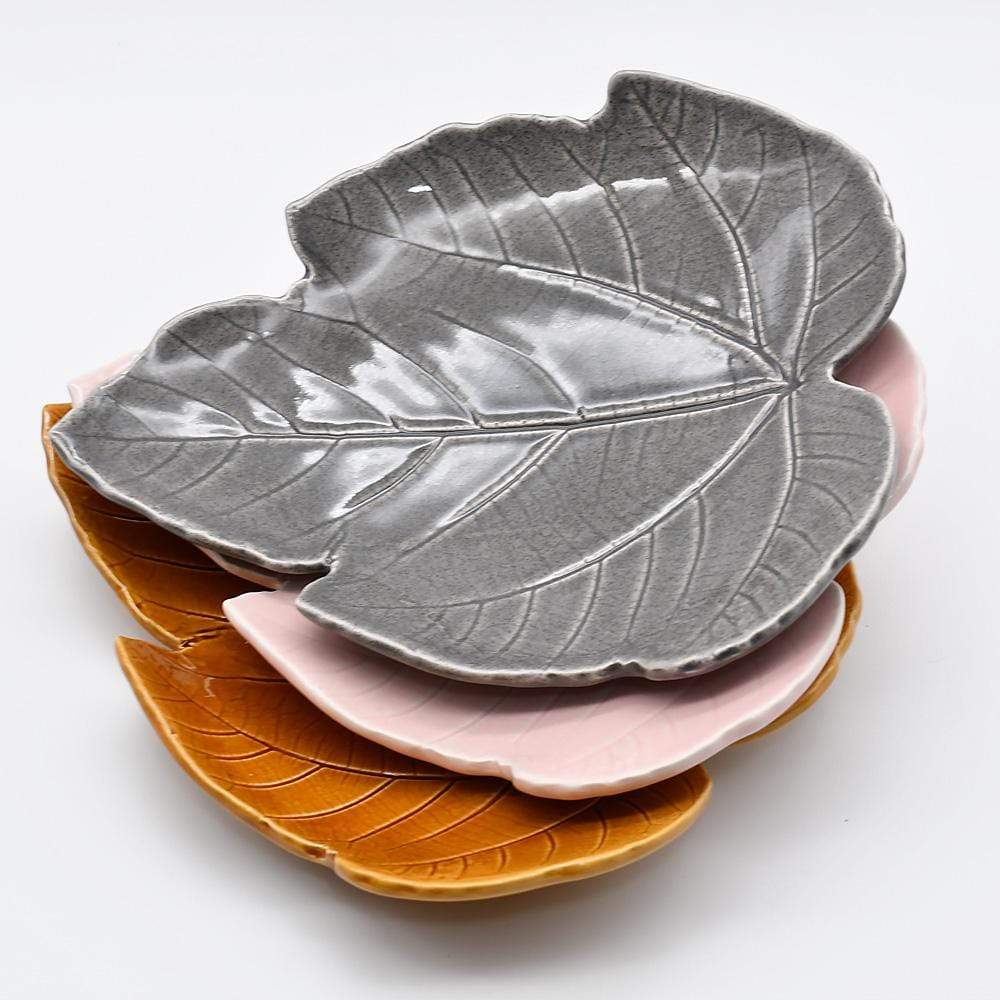 Coupe en céramique en forme de feuille de figuier I Céramique portugaise Coupe en céramique "Figueira" - Rose