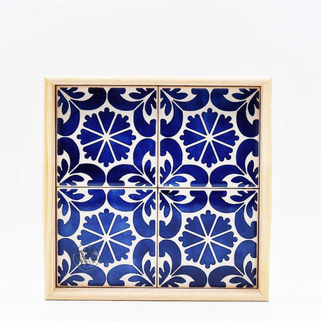 Dessous de plat en faïence bleue Azulejo du Portugal I Vente en ligne Plateau "Azulejos" - Bleu cobalt