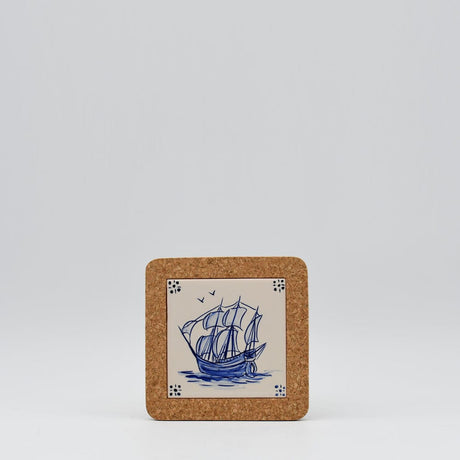 Dessous de plat en liège et céramique "Azulejos" - 15cm