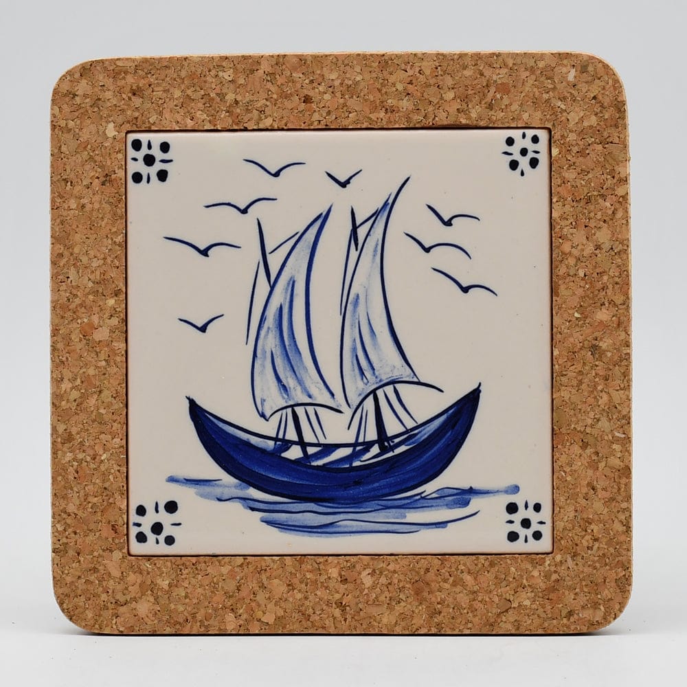 Dessous de plat en liège et céramique "Azulejos" - 15cm Motif 1