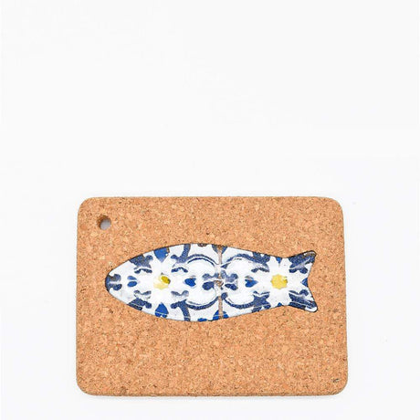 Dessous de plat en liège et verre fusionné Dessous de plat en liège et verre fusionné  "Sardinha"