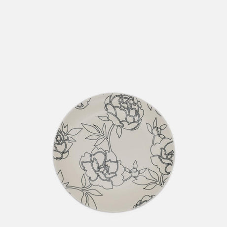 Ensemble de 4 assiettes en grès au motifs floraux Assiettes en grès "Flores" - 21cm