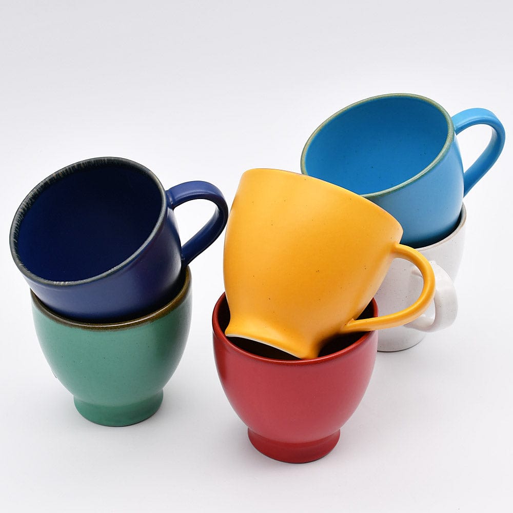 Ensemble de 4 mugs en grès I Service Eléments I Vente en ligne Mug en grès en grés "Positano" - Rouge