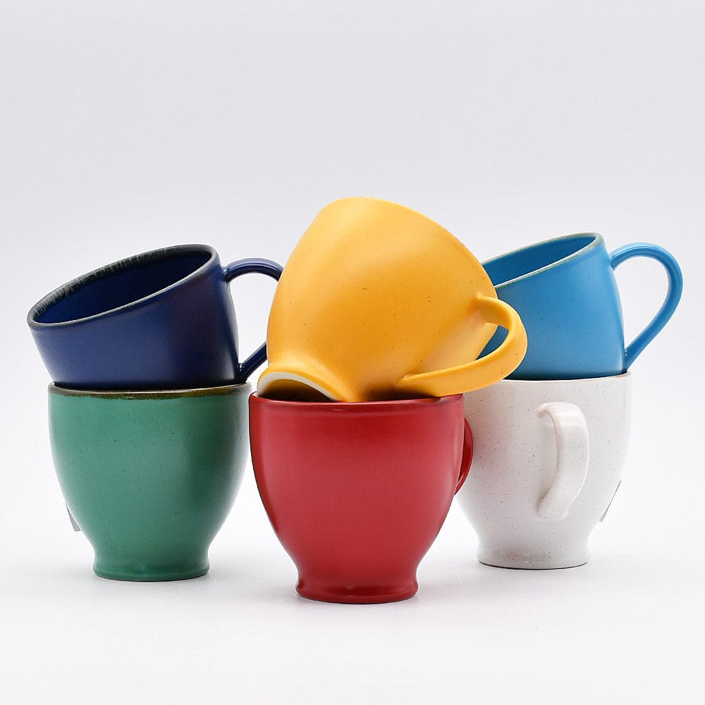 Ensemble de 4 mugs en grès I Service Eléments I Vente en ligne Mug en grès en grés "Positano" - Rouge