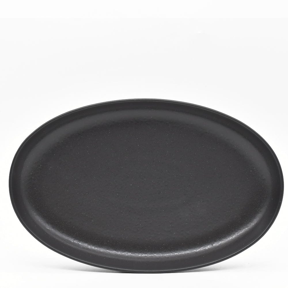 Grand plat en grès anthracite I Vaisselle portugaise Plat en grès “Pacifica" Anthracite - 32cm
