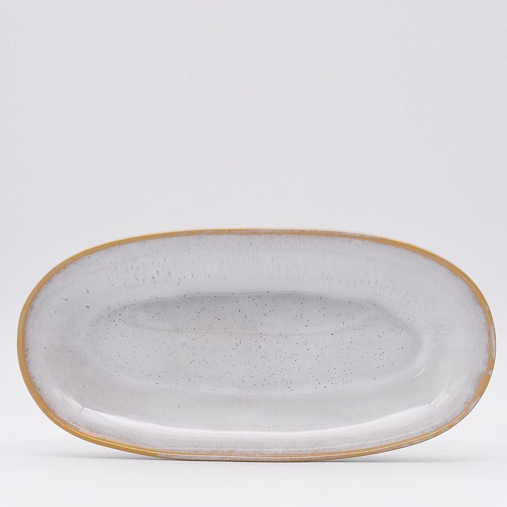 Grand plat en grès de la collection portugaise Amazonia Plat de service en grès "Amazonia" Blanc - 41cm