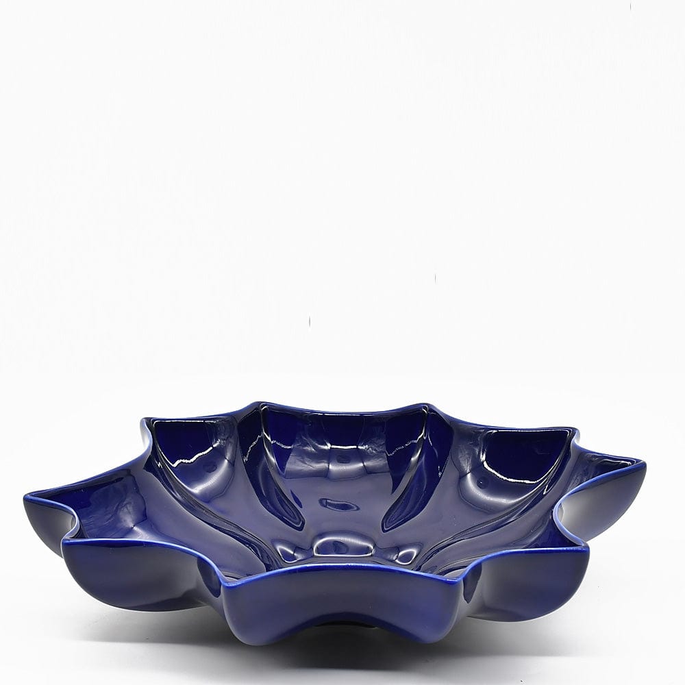Grand vase en céramique rayé rouge I Vases en céramique du Portugal # Grande coupe vide-poche - Bleue