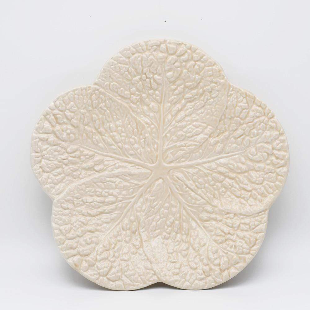 Assiette en céramique en forme de chou 31 cm - Blanc cassé