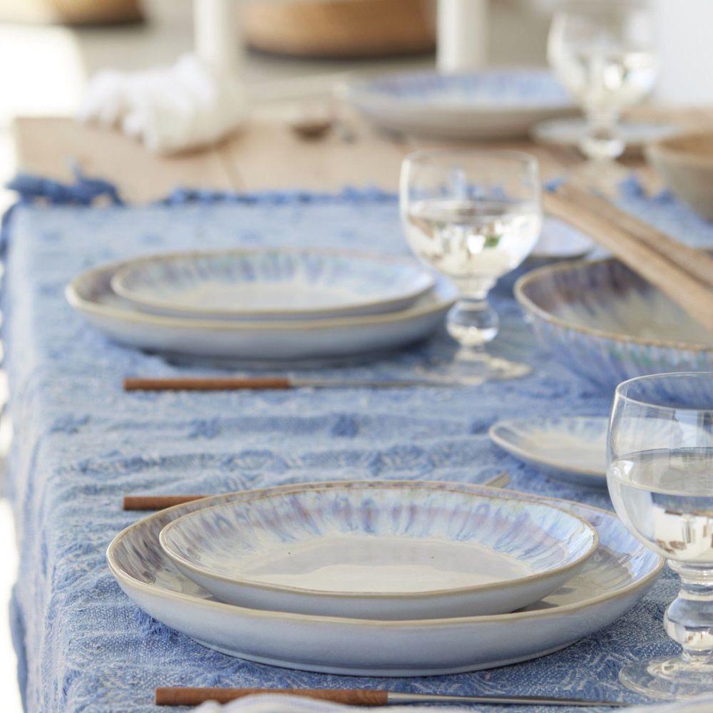 Grande assiette bleue en grès I Vaisselle du Portugal Assiette en grès "Água" - 28cm