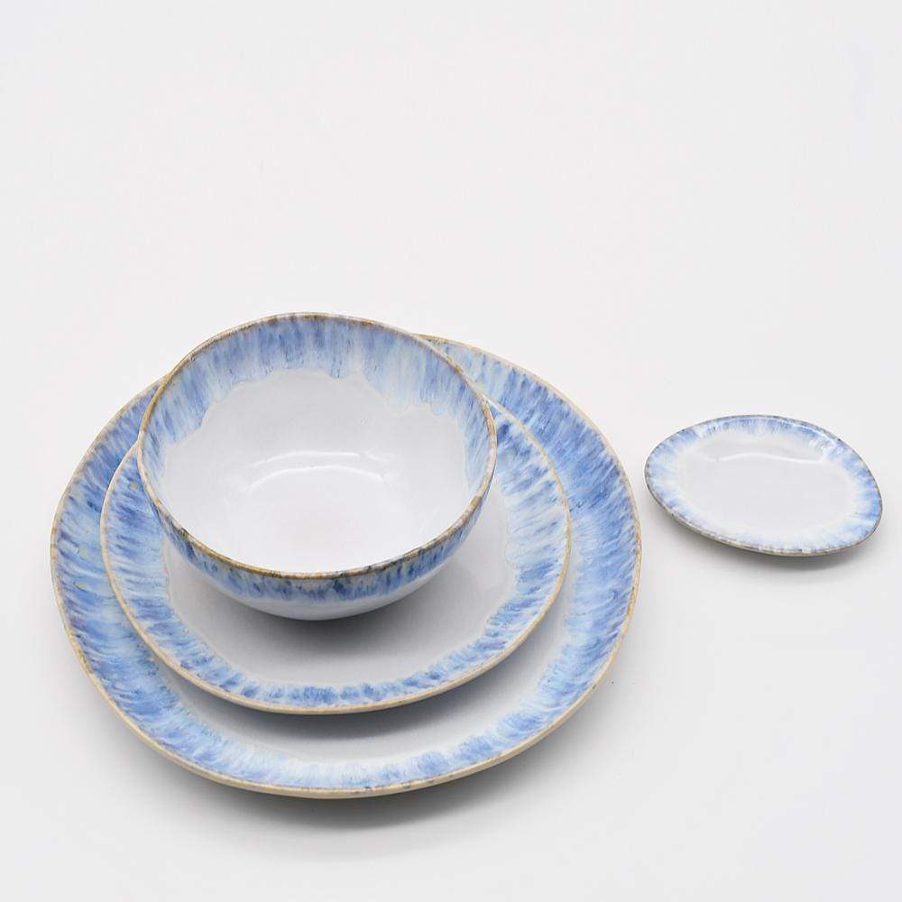 Grande assiette bleue en grès I Vaisselle du Portugal Assiette en grès "Água" - 28cm