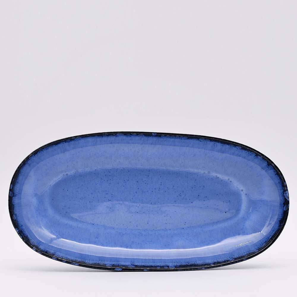 Grande assiette en grès de la collection portugaise Amazonia Plat de service en grès "Amazonia" Bleu - 41cm