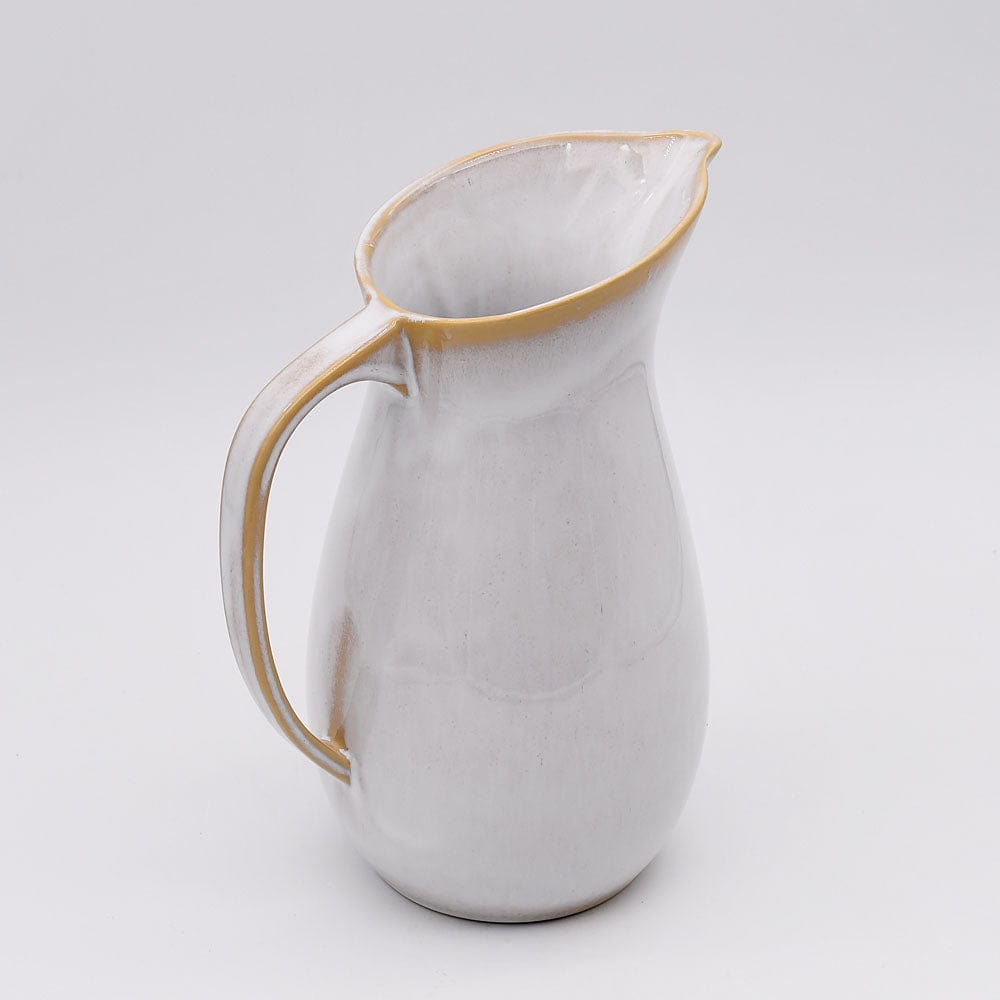 Grande assiette en grès de la collection portugaise Corals Carafe en grès "Amazonia" Blanche