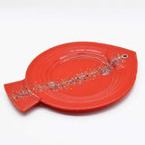 Grande assiette ou plat en verre rouge I Artisanat portugais Assiette ou plat en verre "Marinha Grande" 38cm - Rouge