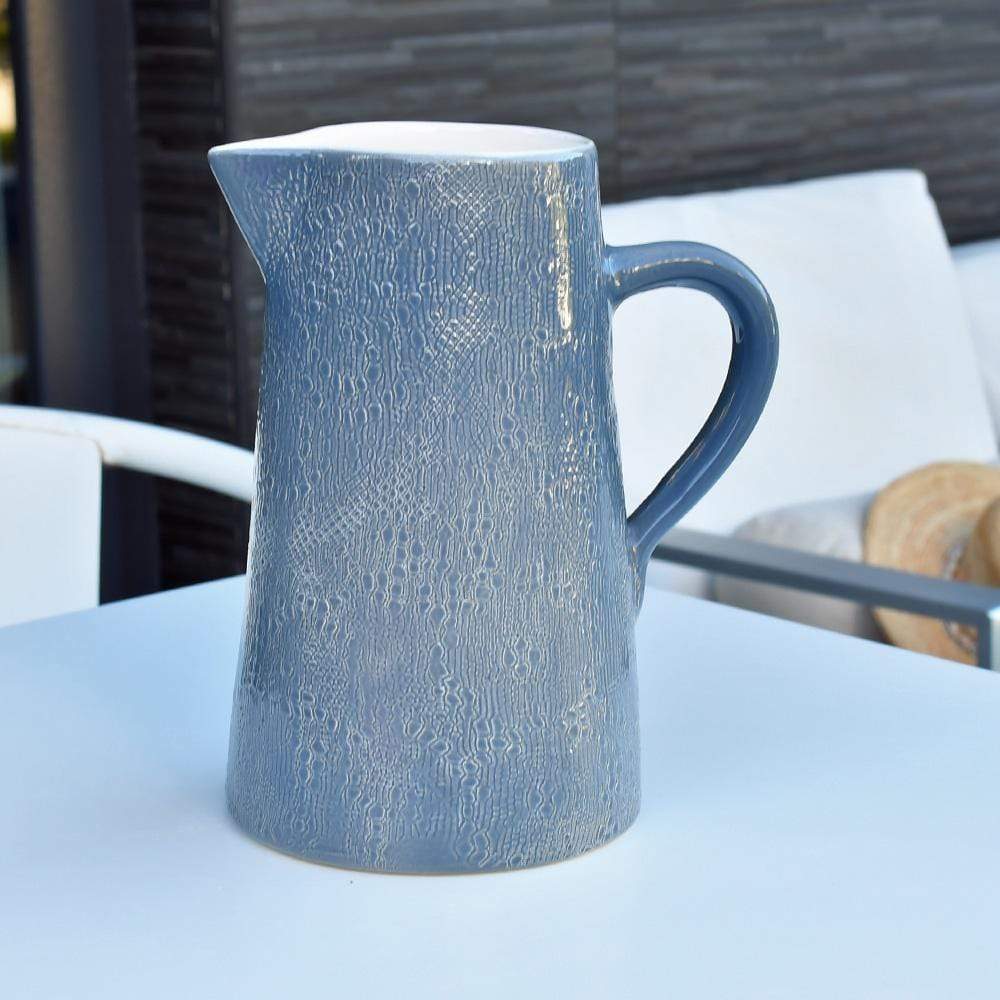 Grande carafe en céramique bleue I Motifs portugais Carafe "Renda" - Bleue