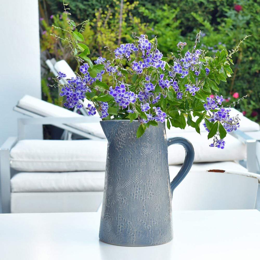 Grande carafe en céramique bleue I Motifs portugais Carafe "Renda" - Bleue