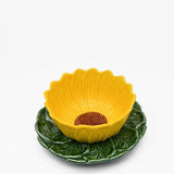 Bol & assiette en céramique en forme de Tournesol
