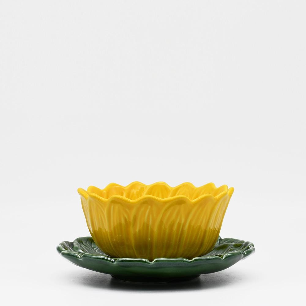 Bol & assiette en céramique en forme de Tournesol