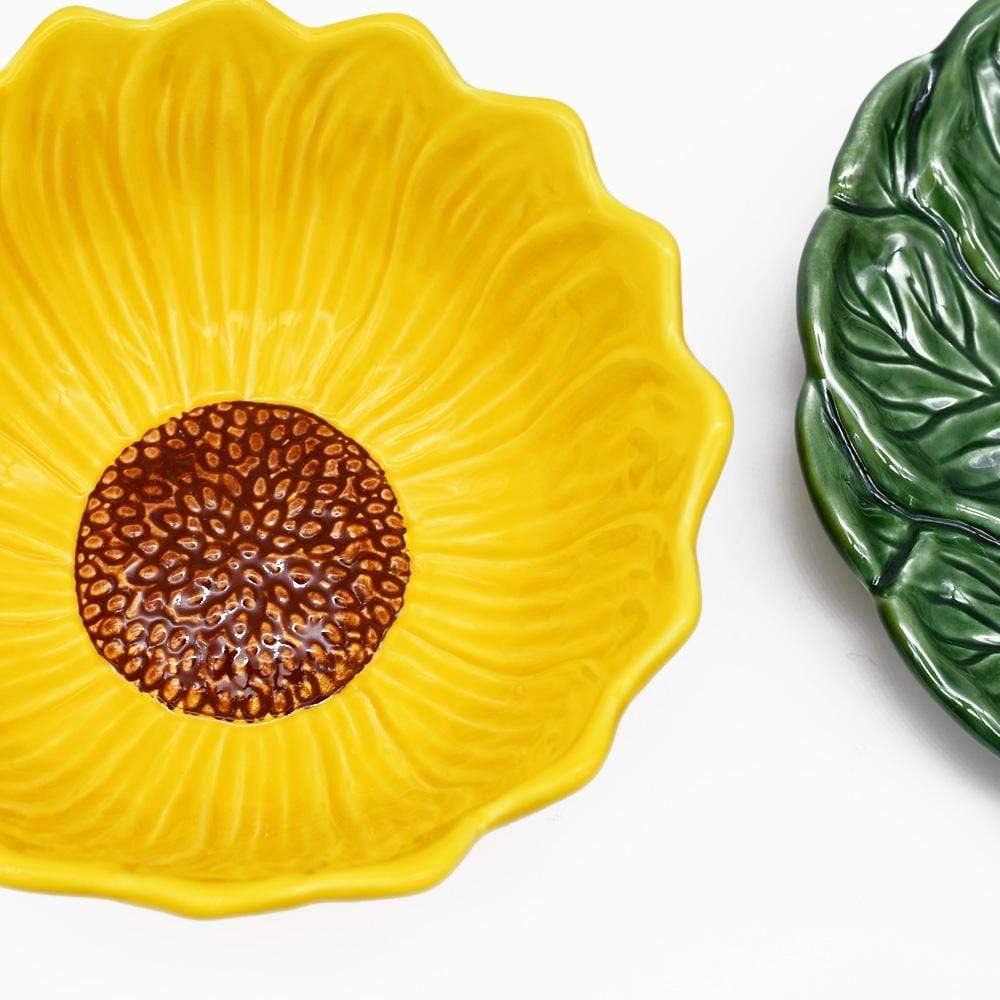 Bol & assiette en céramique en forme de Tournesol