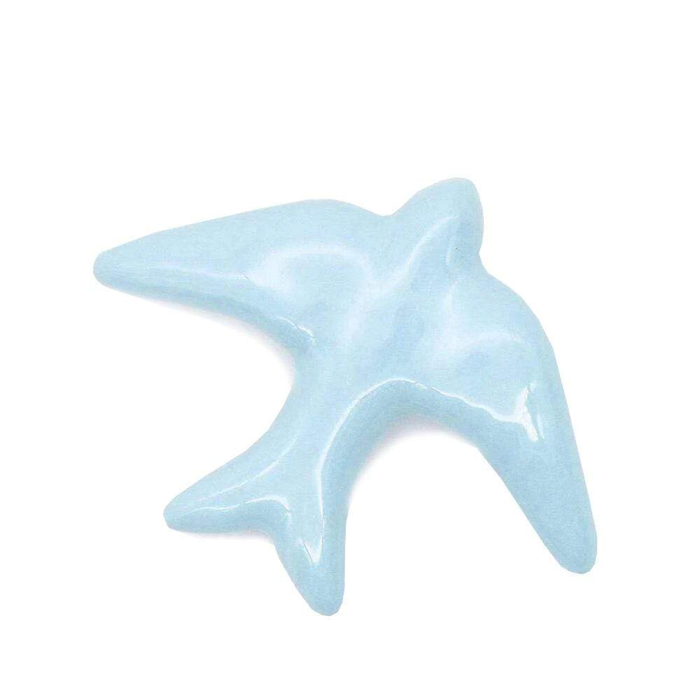 Hirondelle traditionnelle en céramique bleu ciel