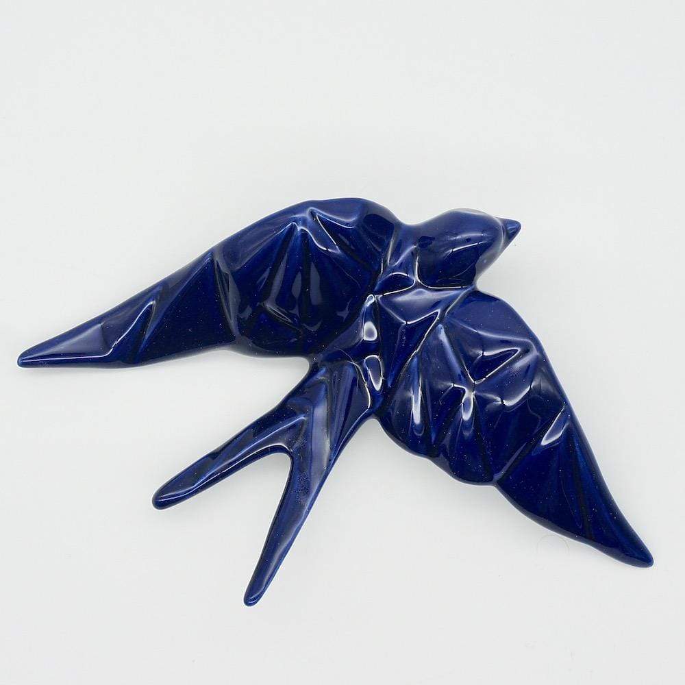 Hirondelle bleue stylisée en céramique I Artisanat portugais Hirondelle stylisée en céramique - Bleue 10cm