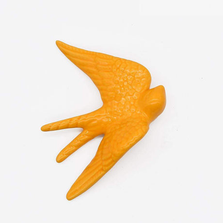 Hirondelle jaune d'or en céramique traditionnelle Bordallo Pinheiro Hirondelle de Caldas da Rainha en céramique jaune d'or