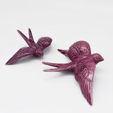 Hirondelle de Caldas da Rainha en céramique mauve