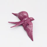 Hirondelle de Caldas da Rainha en céramique mauve