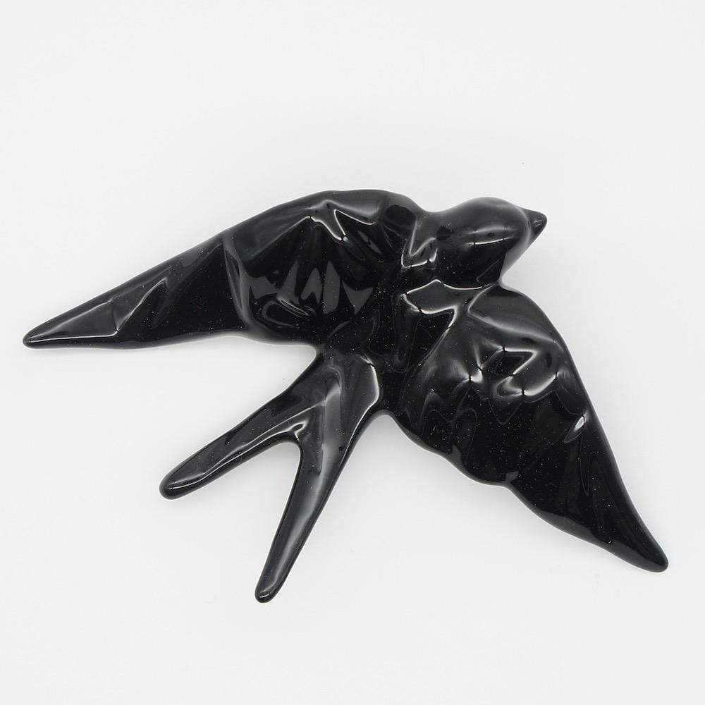 Hirondelle noire stylisée en céramique I Artisanat portugais Hirondelle stylisée en céramique - Noire 10cm